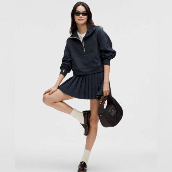 NWT Lululemon Scuba Oversized Funnel-Neck Half Zip Gold Zipper True Navy XS/S - Picture 5 of 15